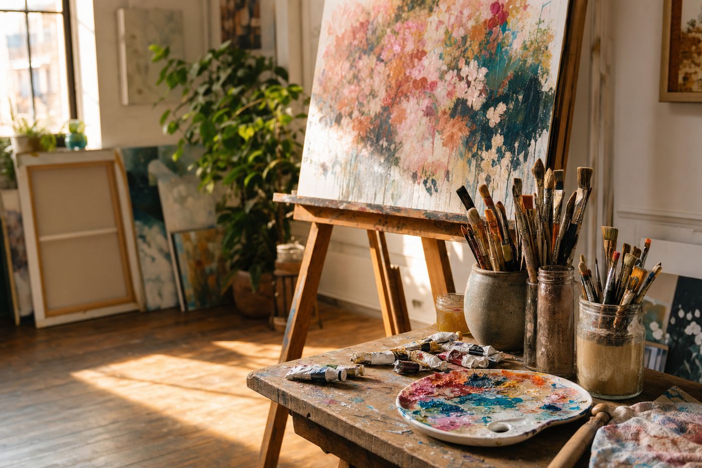 Silvana Fuentes in her studio
